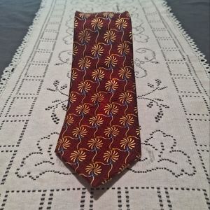 JoS.A.Bank Signature Collection 100% Red/Gold Silk Tie Made in Italy Dry Cleaned